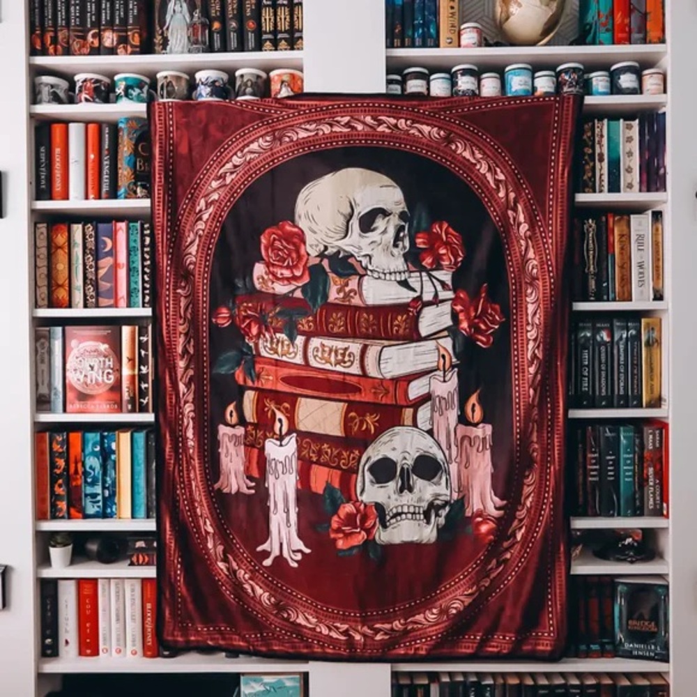 The Bookish Box Darkly Romance Bookstack Blanket